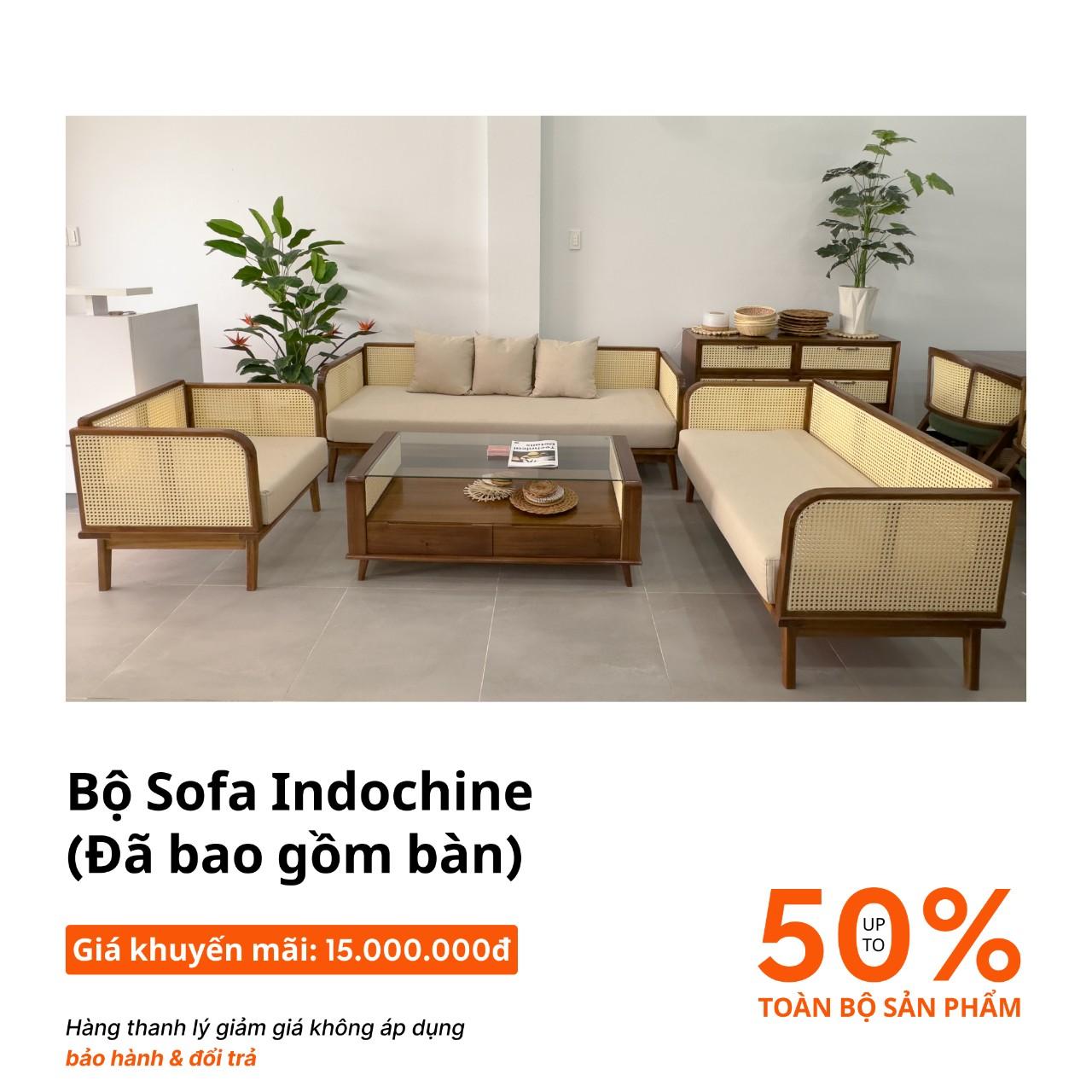 Full Set Sofa Indochine (bao gồm bàn) ưu đãi chỉ còn 15.000.000đ