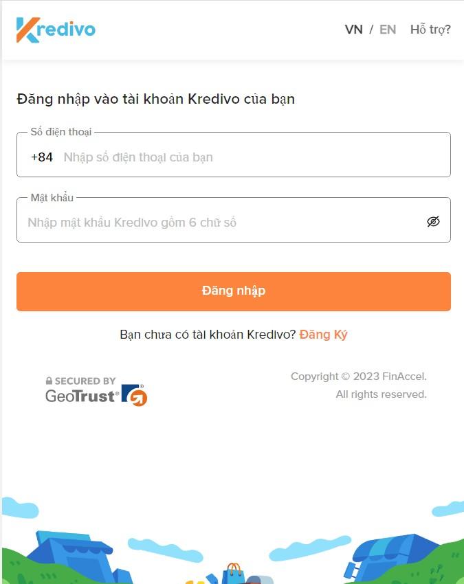 Trang chủ đăng nhập tài khảo Kredivo