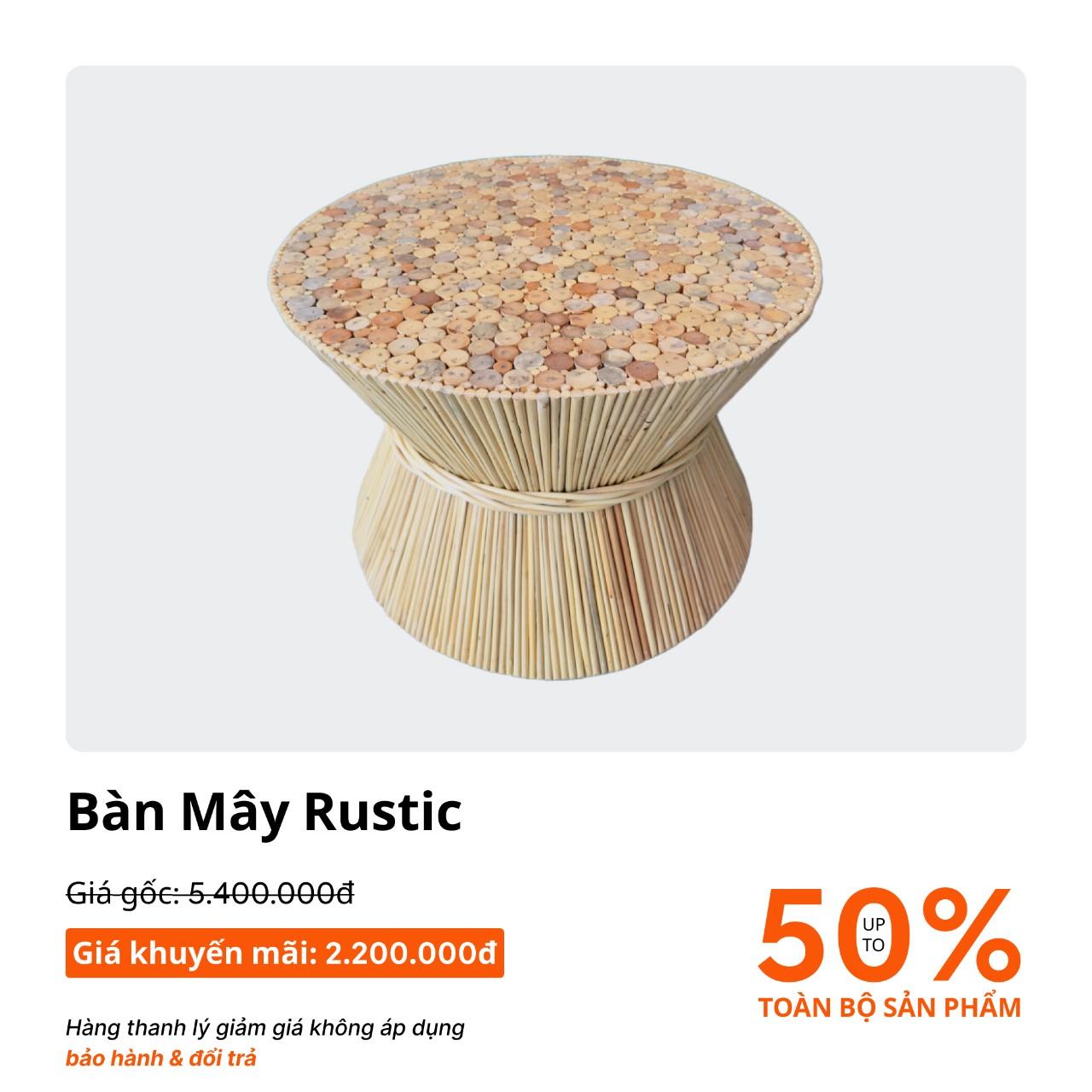 Bàn Mây Rustic ưu đãi chỉ còn 2.200.000đ