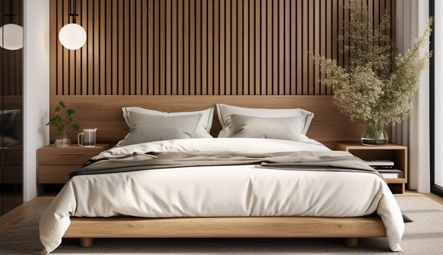Những vật liệu thường dùng để trang trí vách ốp đầu giường hiện nay