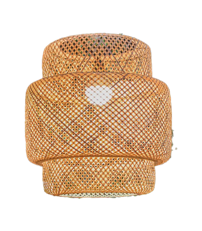1 Đèn Mây Tre 3 Thân - Ảnh 1