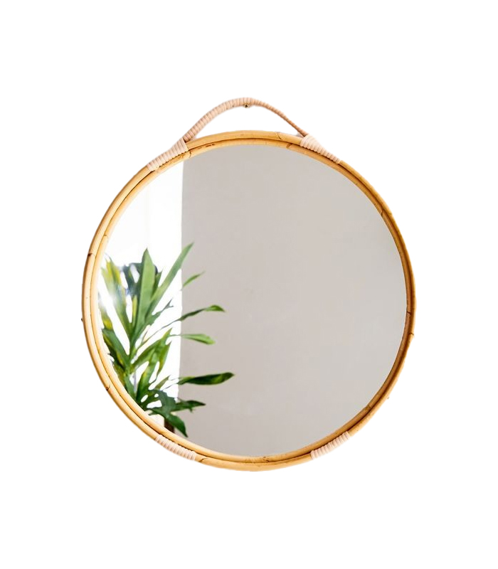 Gương tròn viền mây tre