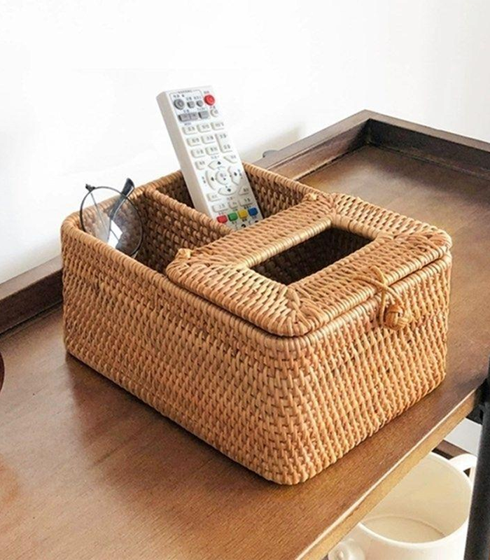 Hộp đựng giấy bằng mây guột